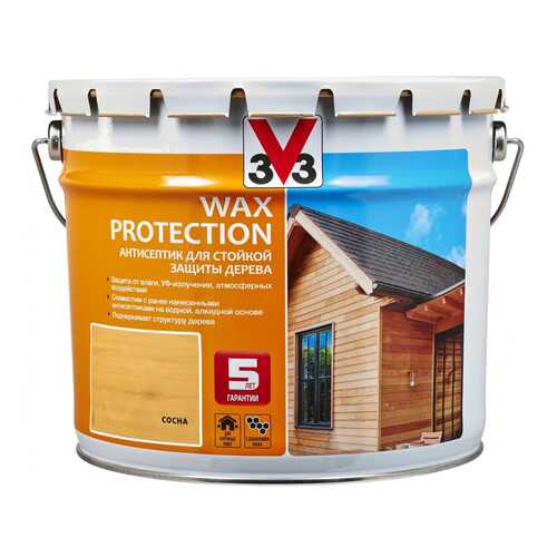 Пропитка для дерева V33 Wax Protection 9 л сосна в ОБИ